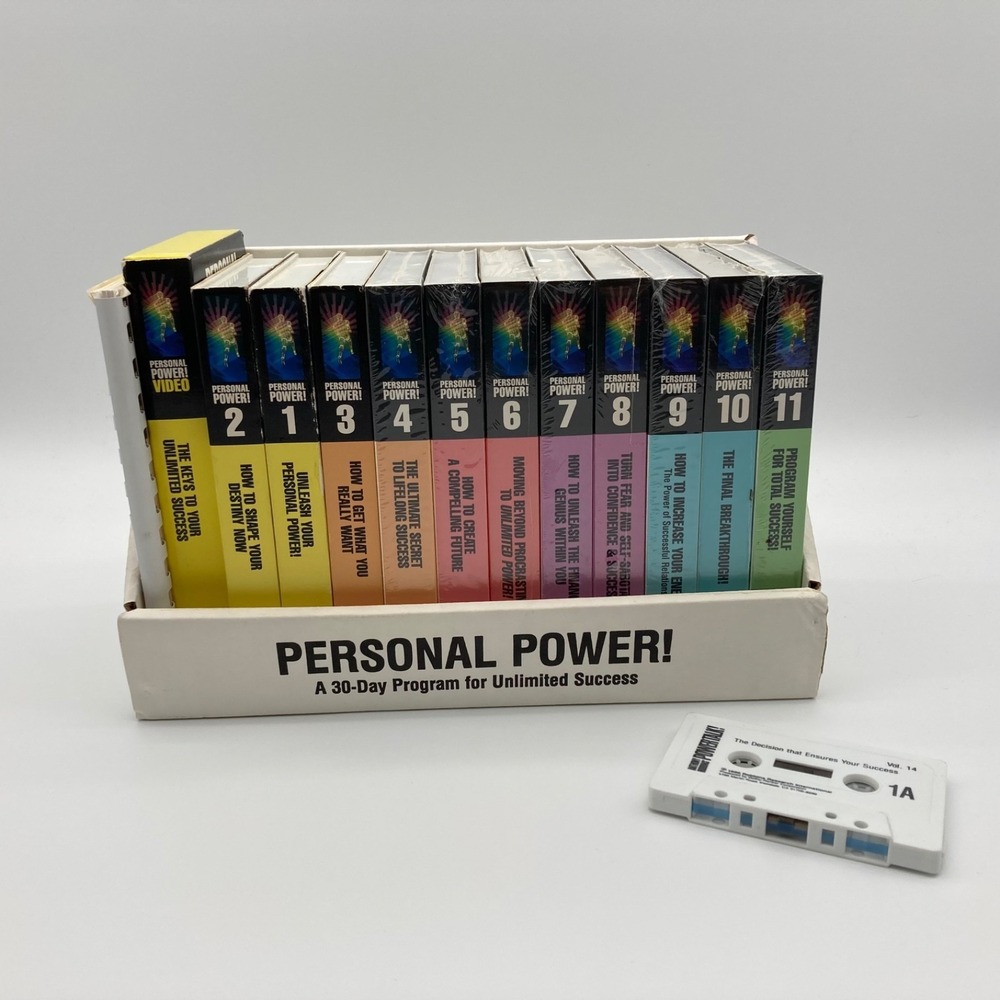 Vintage Tony Robbins Personal Power 1989 30-Day Program Cassette Tape Set Boxed